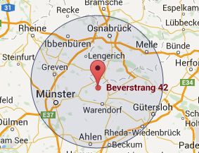 Map of Beverstrang 42, 48231 Warendorf 